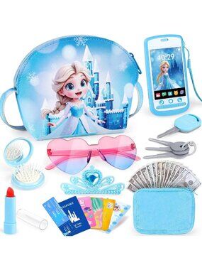 Play Purse Set with Phone & 30 Pretend Toys for Girls Ages 3-6 - Fun Role Play!